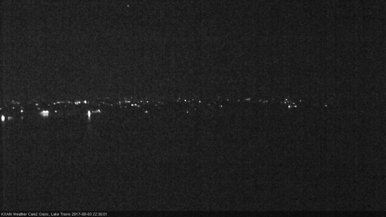 Lake Travis webcam, August 3, 2017 9:40 PM CT