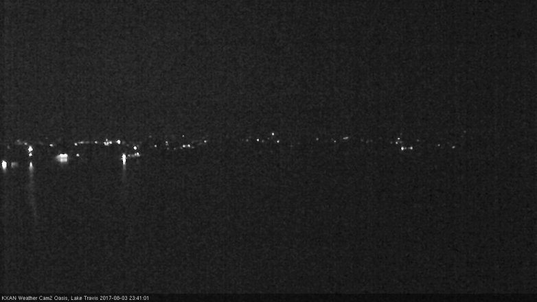 Lake Travis webcam, August 3, 2017 10:50 PM CT