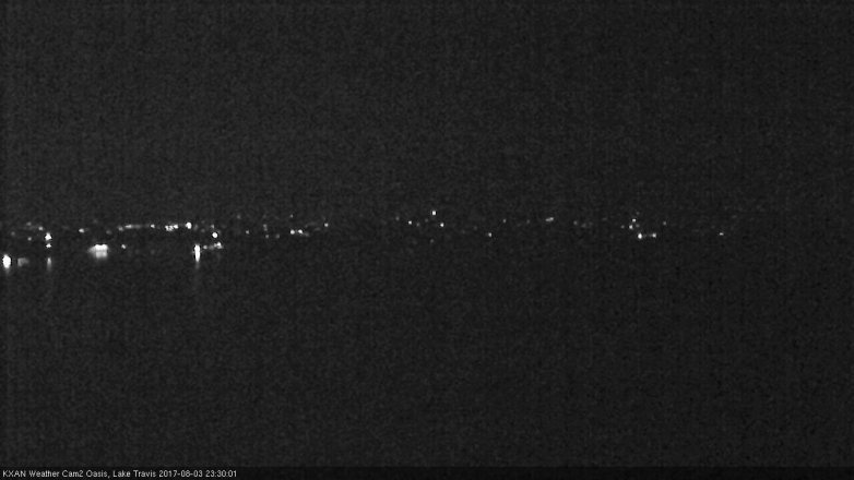 Lake Travis webcam, August 3, 2017 11:00 PM CT