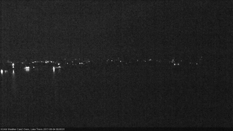 Lake Travis webcam, August 3, 2017 11:10 PM CT