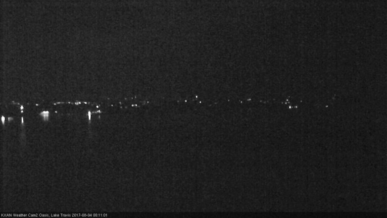 Lake Travis webcam, August 3, 2017 11:25 PM CT