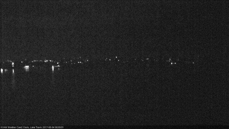 Lake Travis webcam, August 3, 2017 11:35 PM CT