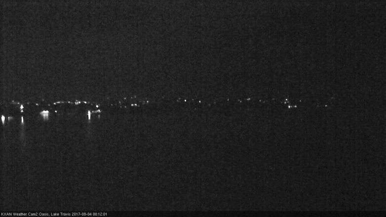 Lake Travis webcam, August 3, 2017 11:40 PM CT