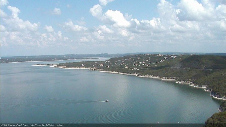 Lake Travis webcam, August 4, 2017 10:15 AM CT