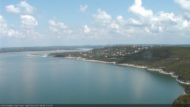 Lake Travis webcam, August 4, 2017 10:20 AM CT