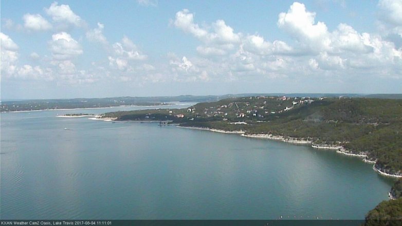 Lake Travis webcam, August 4, 2017 10:35 AM CT