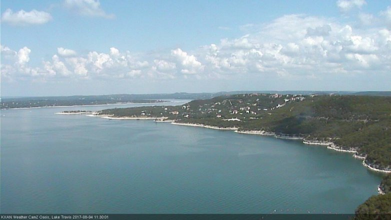 Lake Travis webcam, August 4, 2017 10:40 AM CT