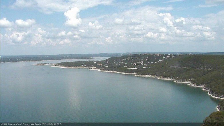 Lake Travis webcam, August 4, 2017 11:30 AM CT