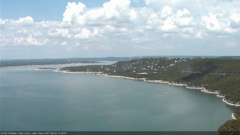 Lake Travis webcam, August 4, 2017 11:40 AM CT