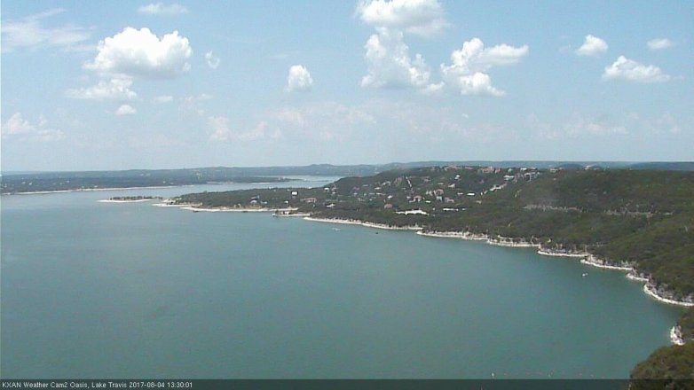 Lake Travis webcam, August 4, 2017 12:45 PM CT