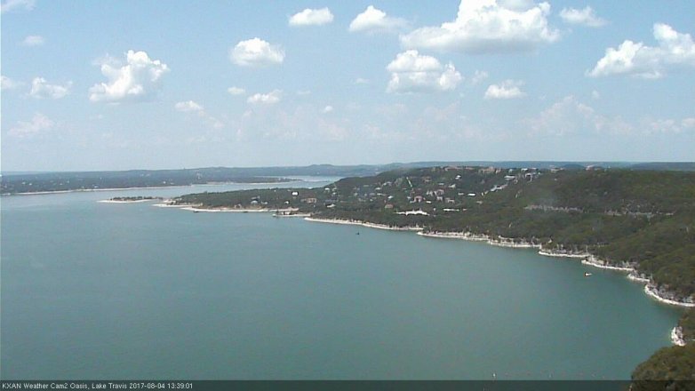 Lake Travis webcam, August 4, 2017 12:55 PM CT