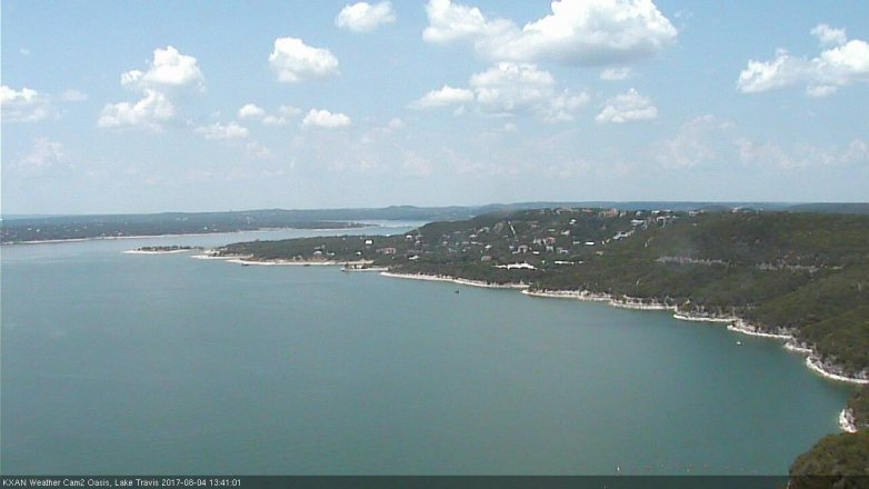 Lake Travis webcam, August 4, 2017 1:10 PM CT