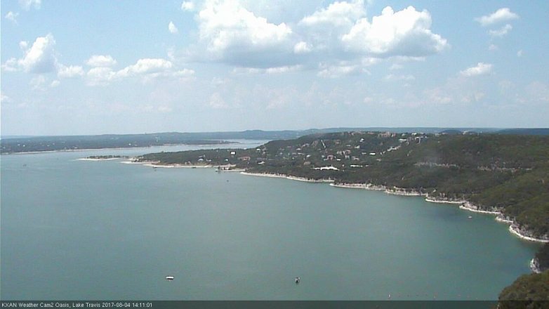 Lake Travis webcam, August 4, 2017 1:20 PM CT