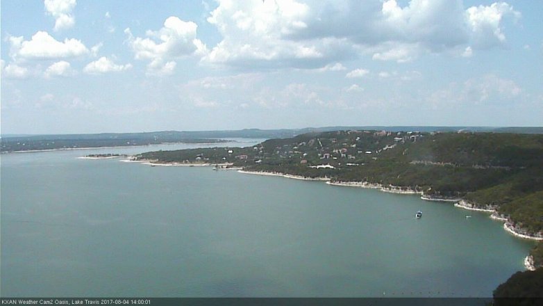 Lake Travis webcam, August 4, 2017 1:25 PM CT