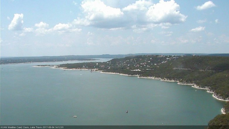 Lake Travis webcam, August 4, 2017 1:40 PM CT