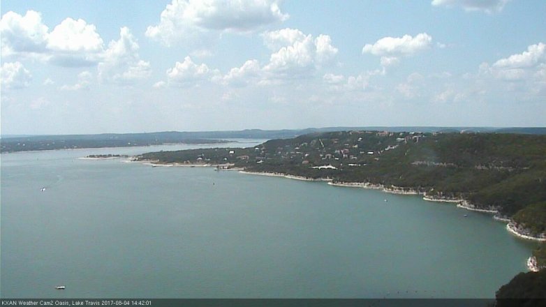 Lake Travis webcam, August 4, 2017 1:45 PM CT