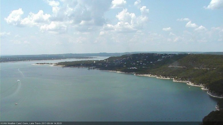 Lake Travis webcam, August 4, 2017 1:55 PM CT
