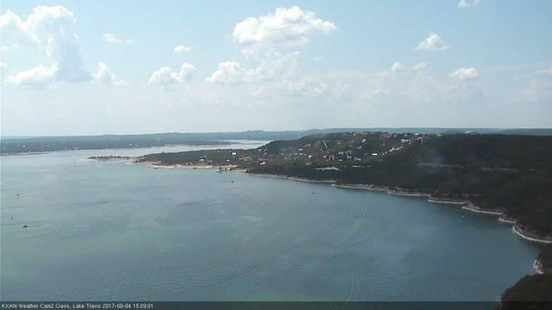 Lake Travis webcam, August 4, 2017 2:20 PM CT
