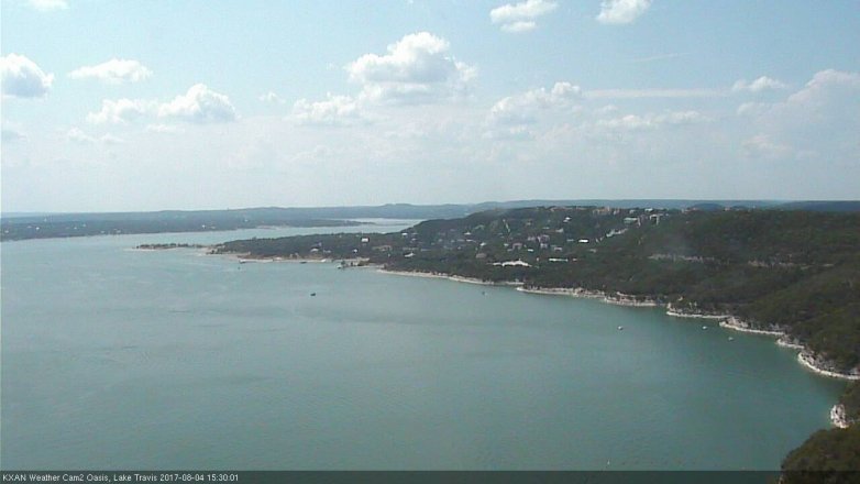 Lake Travis webcam, August 4, 2017 2:40 PM CT
