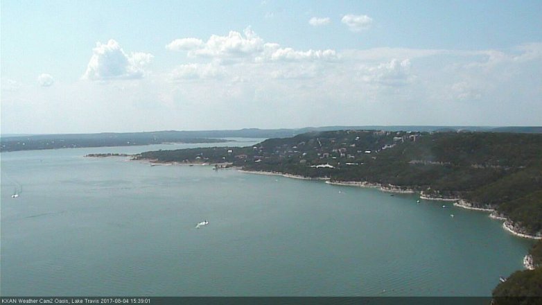 Lake Travis webcam, August 4, 2017 2:50 PM CT