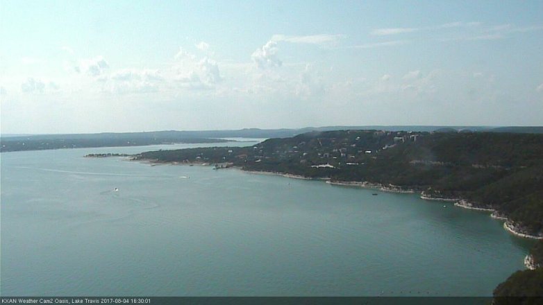 Lake Travis webcam, August 4, 2017 3:45 PM CT