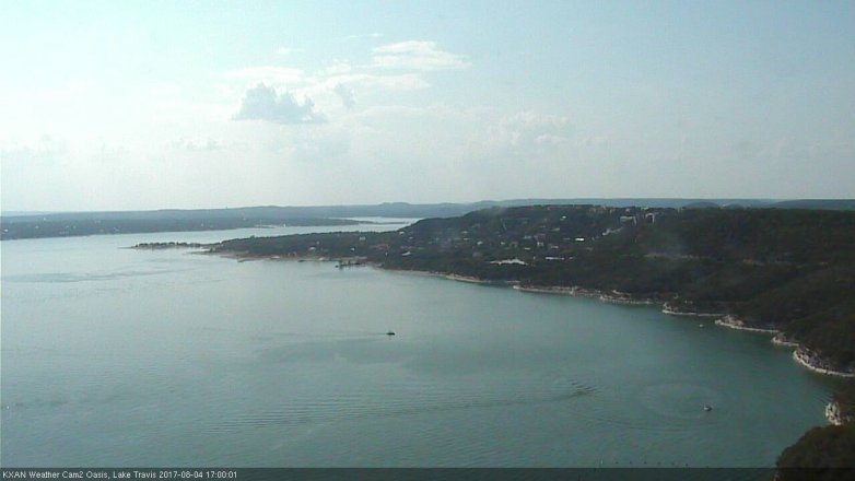 Lake Travis webcam, August 4, 2017 4:05 PM CT