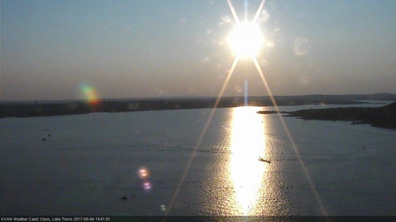 Lake Travis webcam, August 4, 2017 6:55 PM CT