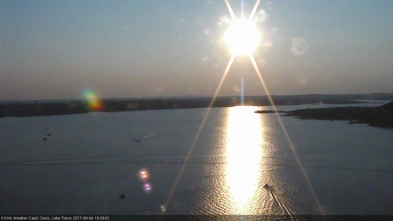 Lake Travis webcam, August 4, 2017 7:05 PM CT