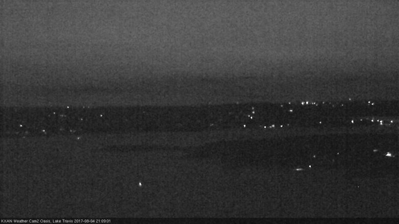 Lake Travis webcam, August 4, 2017 8:30 PM CT