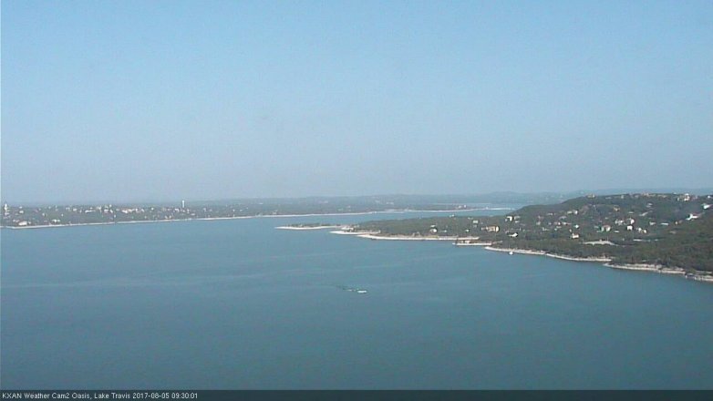 Lake Travis webcam, August 5, 2017 9:00 AM CT