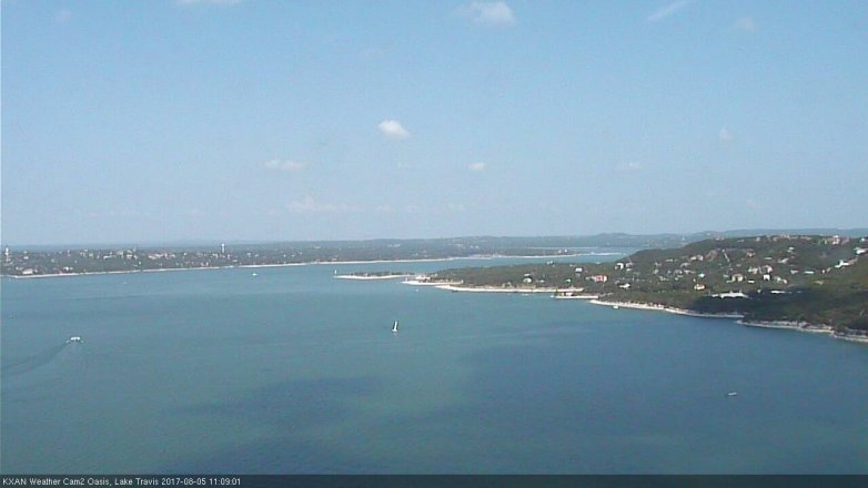 Lake Travis webcam, August 5, 2017 10:40 AM CT