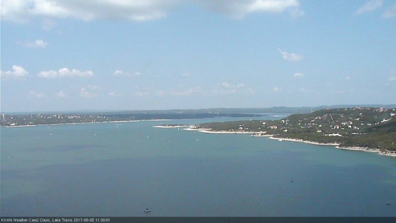 Lake Travis webcam, August 5, 2017 10:50 AM CT