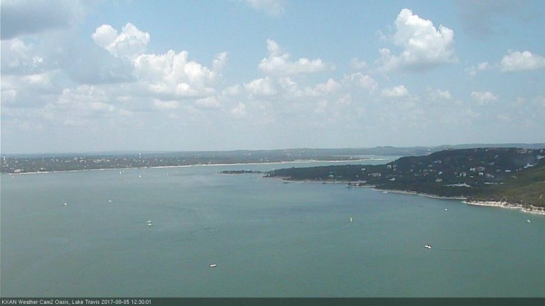 Lake Travis webcam, August 5, 2017 12:00 PM CT