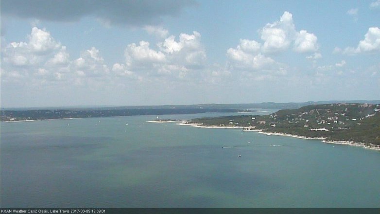 Lake Travis webcam, August 5, 2017 12:10 PM CT