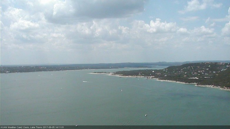 Lake Travis webcam, August 5, 2017 1:40 PM CT
