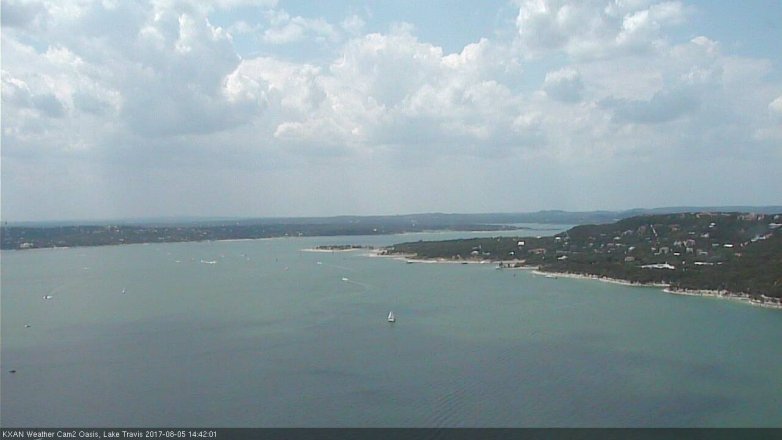 Lake Travis webcam, August 5, 2017 1:55 PM CT
