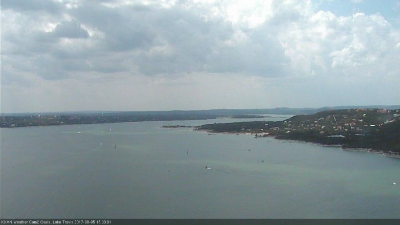Lake Travis webcam, August 5, 2017 2:15 PM CT