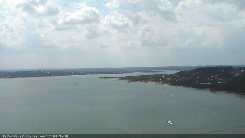 Lake Travis webcam, August 5, 2017 2:55 PM CT