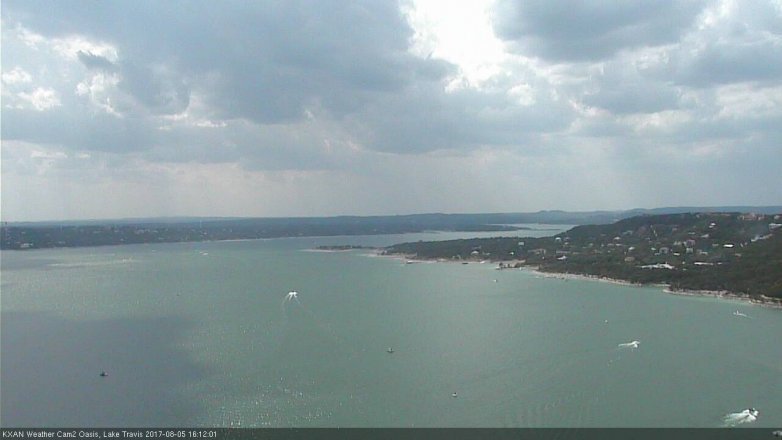 Lake Travis webcam, August 5, 2017 3:25 PM CT