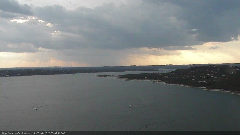 Lake Travis webcam, August 5, 2017 6:05 PM CT