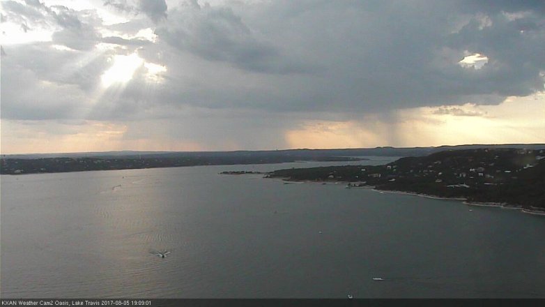 Lake Travis webcam, August 5, 2017 6:25 PM CT