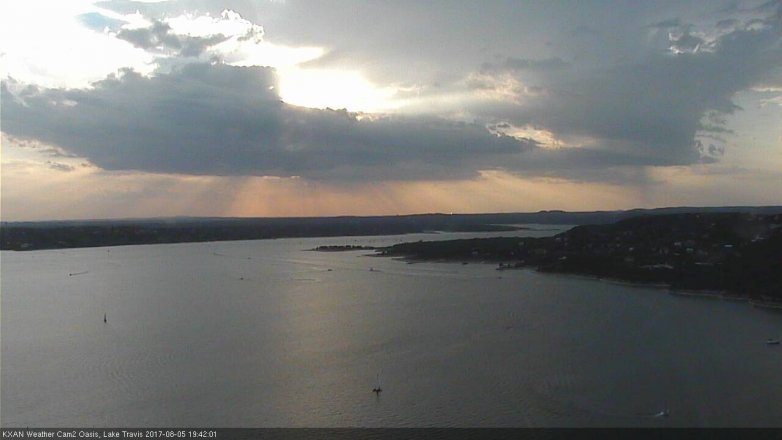 Lake Travis webcam, August 5, 2017 6:45 PM CT