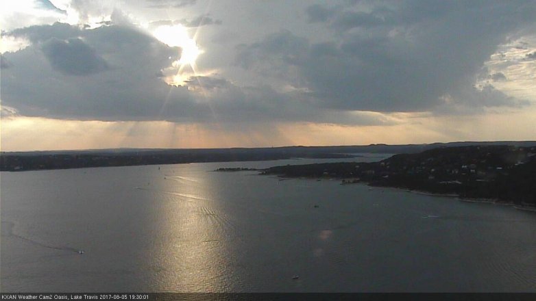 Lake Travis webcam, August 5, 2017 6:55 PM CT