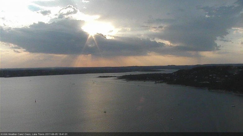 Lake Travis webcam, August 5, 2017 7:00 PM CT