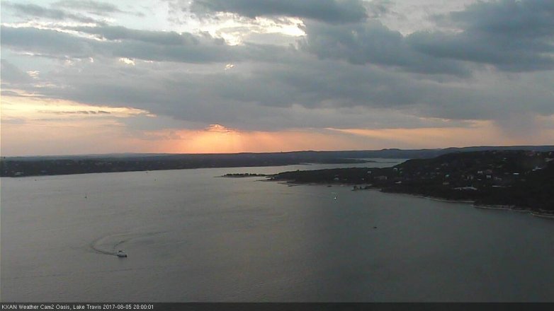 Lake Travis webcam, August 5, 2017 7:05 PM CT