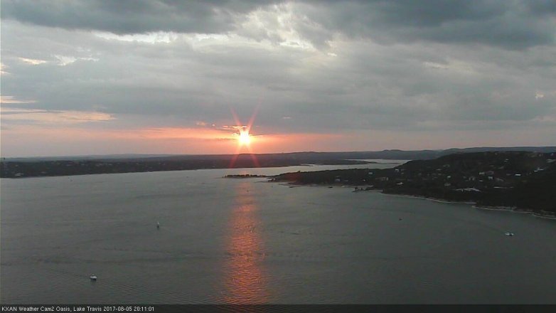 Lake Travis webcam, August 5, 2017 7:20 PM CT