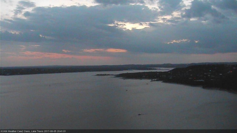 Lake Travis webcam, August 5, 2017 7:55 PM CT