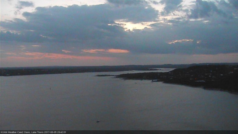 Lake Travis webcam, August 5, 2017 8:05 PM CT
