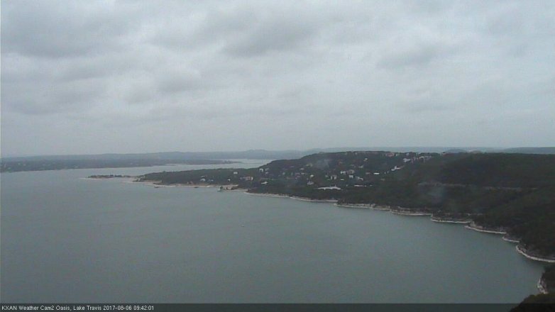 Lake Travis webcam, August 6, 2017 9:00 AM CT