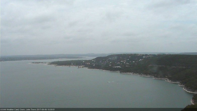 Lake Travis webcam, August 6, 2017 9:40 AM CT